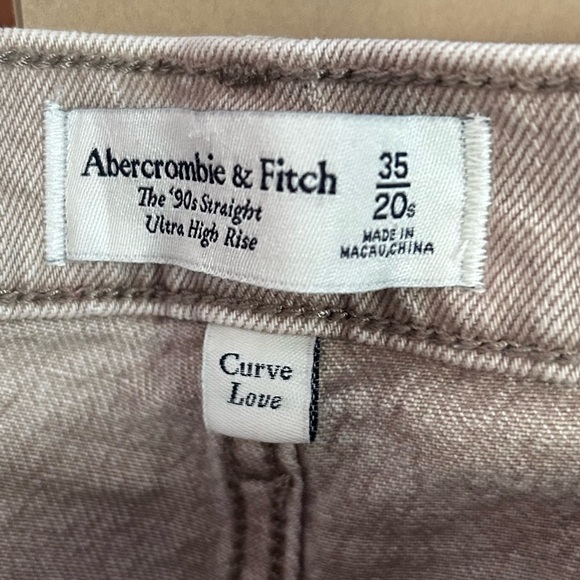 Abercrombie & Fitch The 90sUltra High Rise Straight Leg Jeans Size 35 / 20 short - Picture 4 of 7